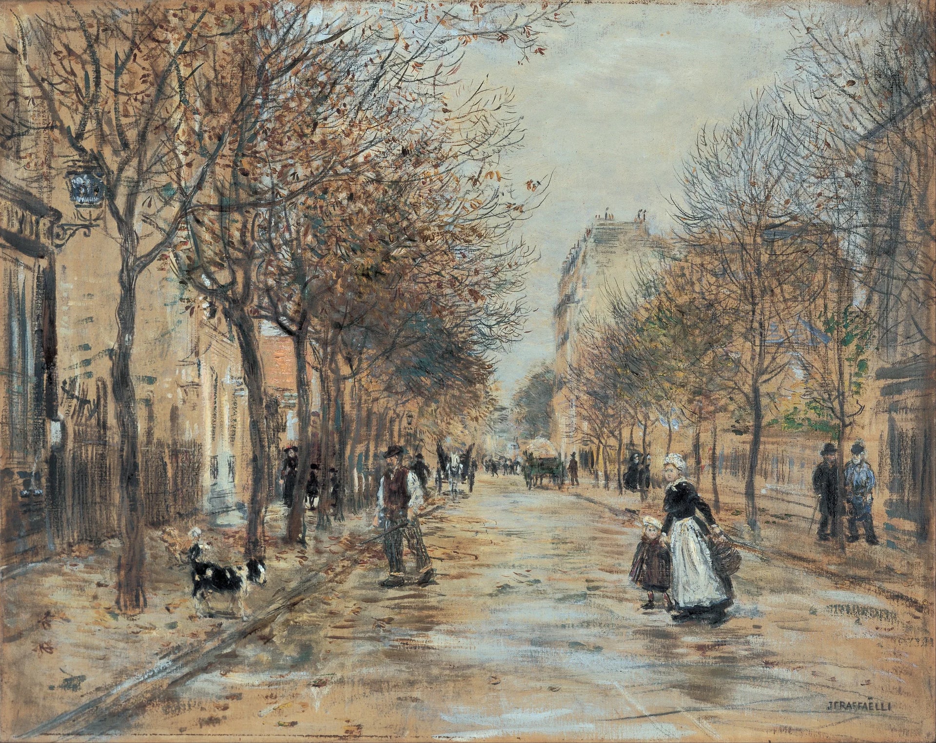 Rue à Asnières - Jean-François Raffaëlli image 1 tableau peint à l’huile sur toile