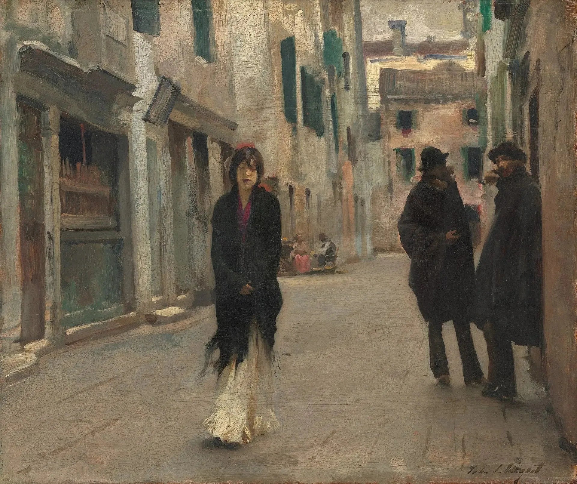 Rue à Venise - John Singer Sargent image 1 reproduction de peinture à l’huile