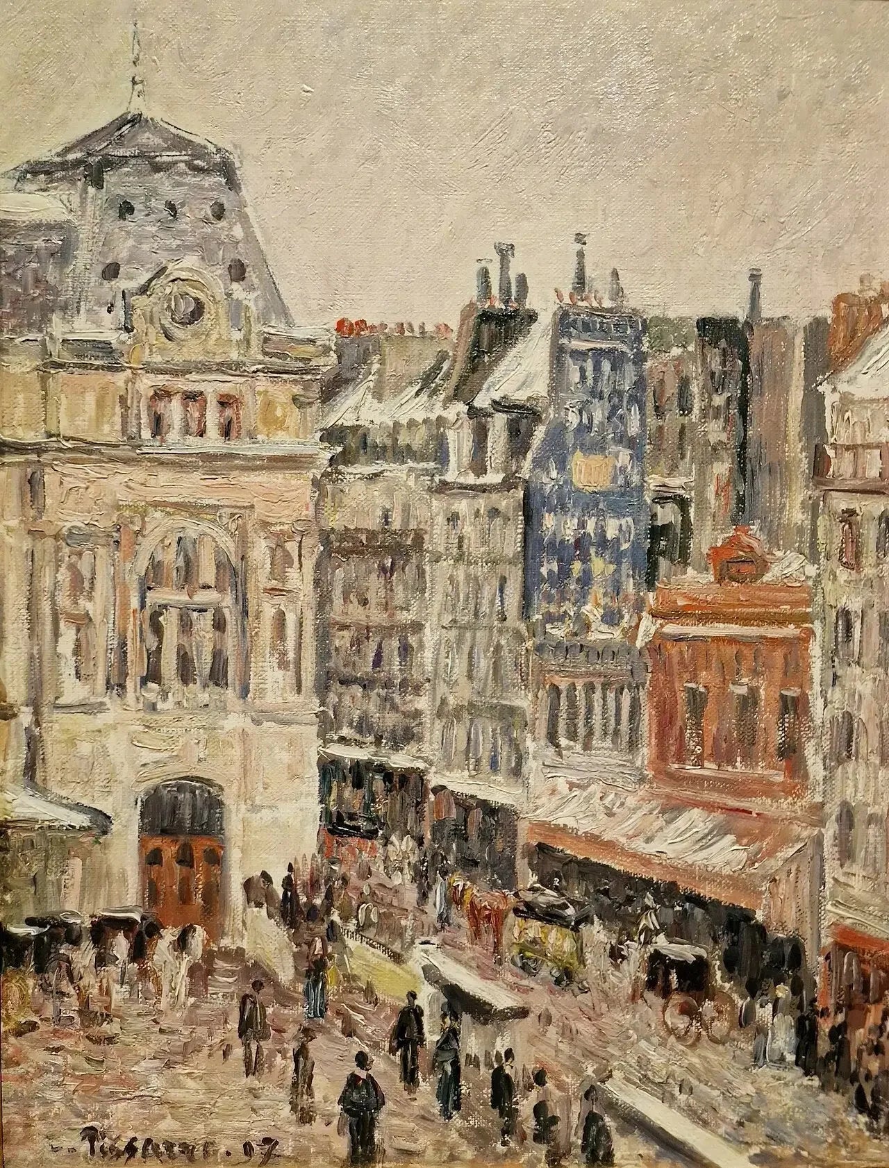Rue d'Amsterdam et Gare Staint-Lazare - Camille Pissarro image 1 copie peinte à la main à l’huile