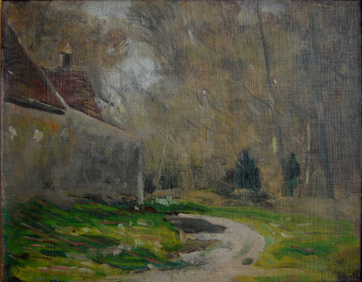 Rue de la Haie aux Vaches, Saint Hubert - Forêt de Rambouillet - Eliseu Visconti image 1 reproduction de peinture à l’huile