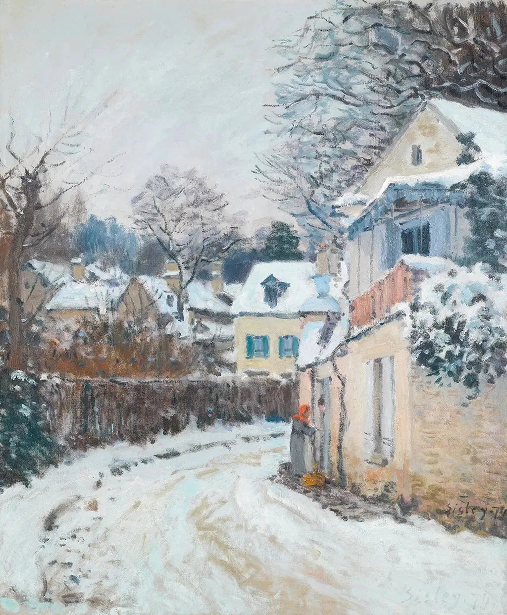Rue de la Princesse, hiver - Alfred Sisley image 1 copie peinte à la main à l’huile