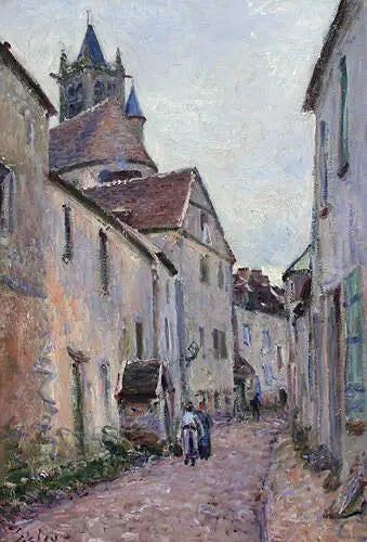 Rue de la tannerie à Moret-sur-Loing - Alfred Sisley image 1 tableau peint à l’huile sur toile