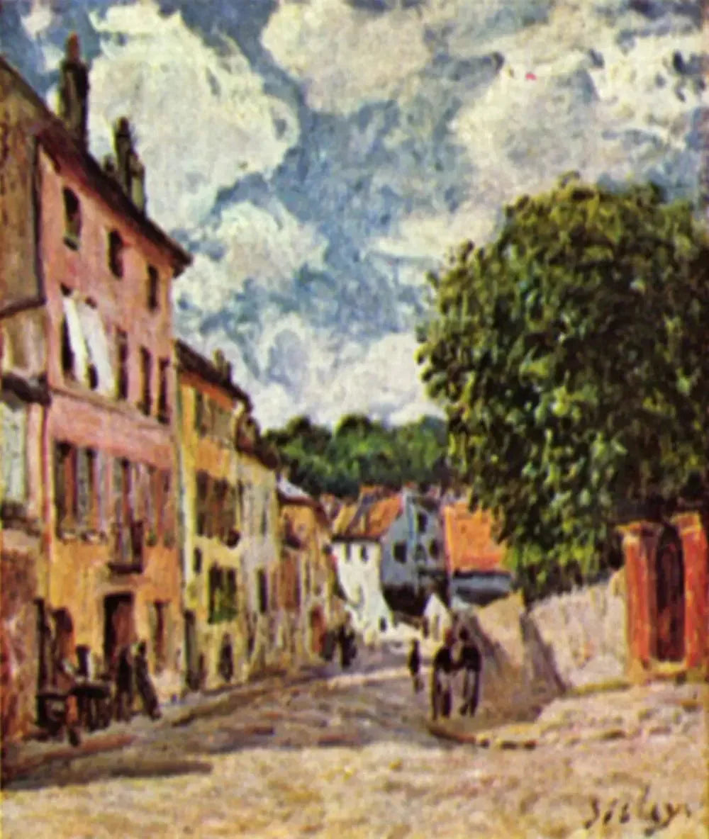 Rue de Moret-sur-Loing - Alfred Sisley image 1 copie peinte à la main à l’huile