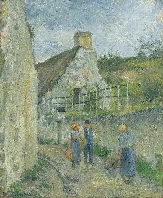 Rue de Roches au Valhrmeil, Auvers sur Oise - Camille Pissarro image 1 reproduction de peinture à l’huile