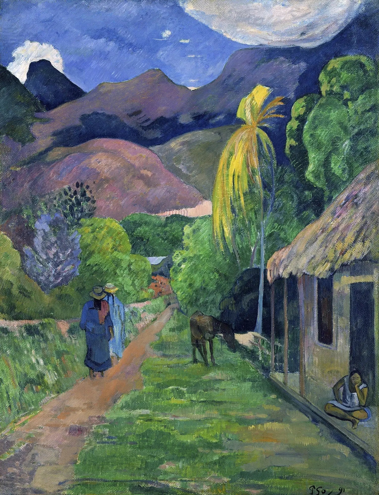 Rue de Tahiti - Paul Gauguin image 1 copie peinte à la main à l’huile