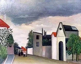Rue en Banlieue - Henri Rousseau image 1 reproduction de peinture à l’huile