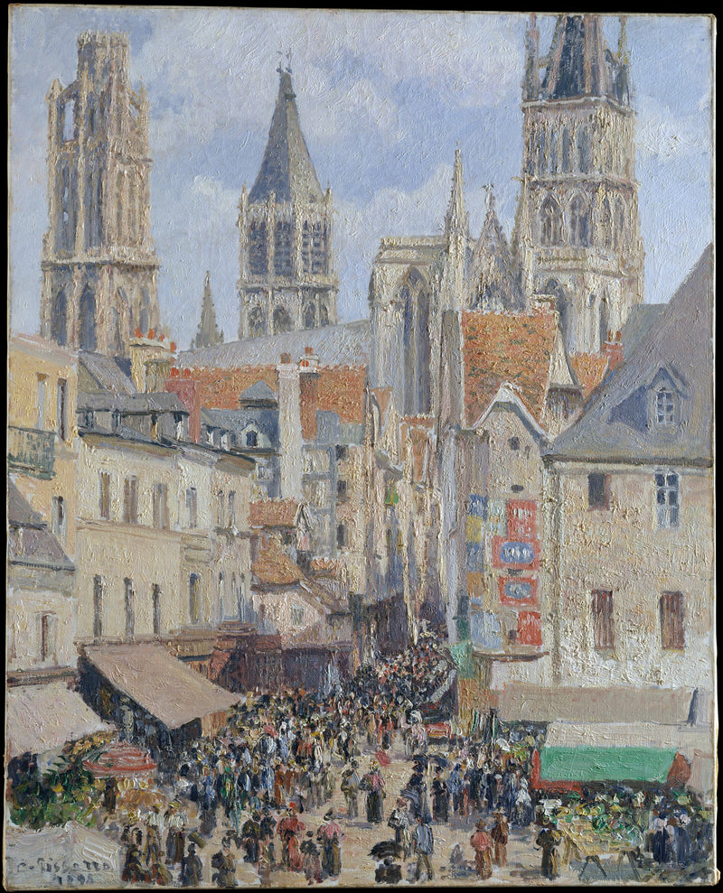 Rue de l'Épicerie, Rouen (Effet de soleil) - Camille Pissarro