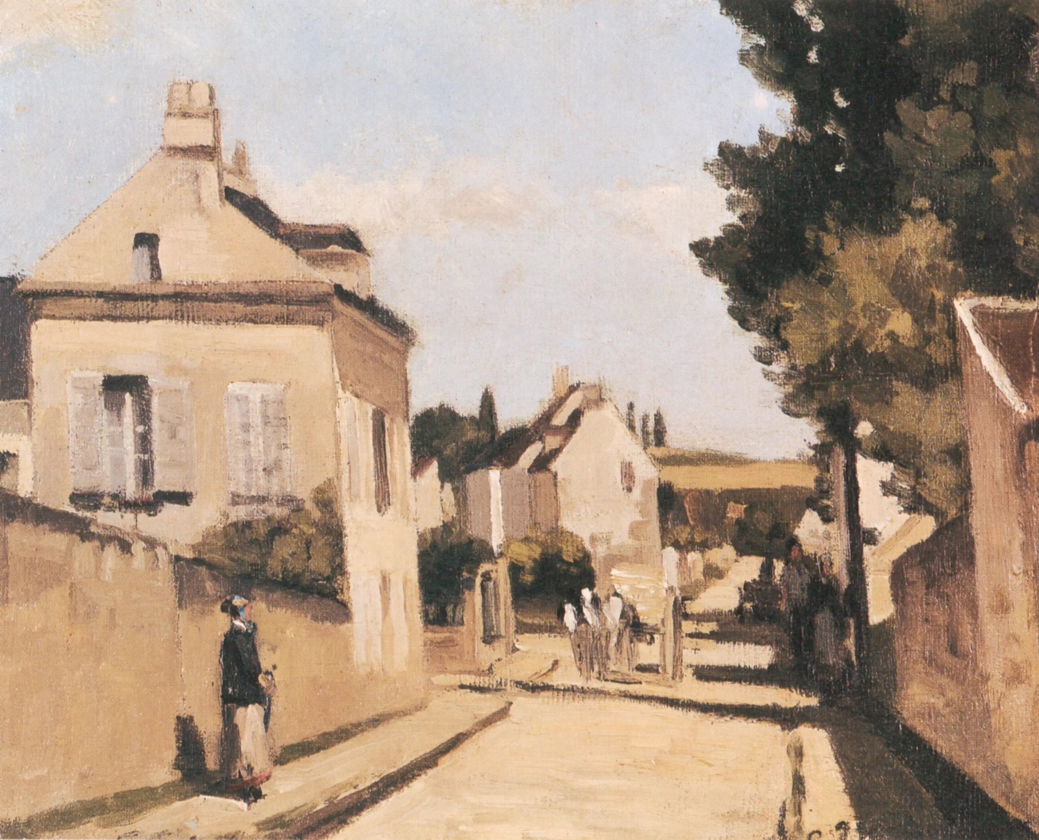 Rue L´Hermitage - Camille Pissarro image 1 copie de tableau peinte à la main