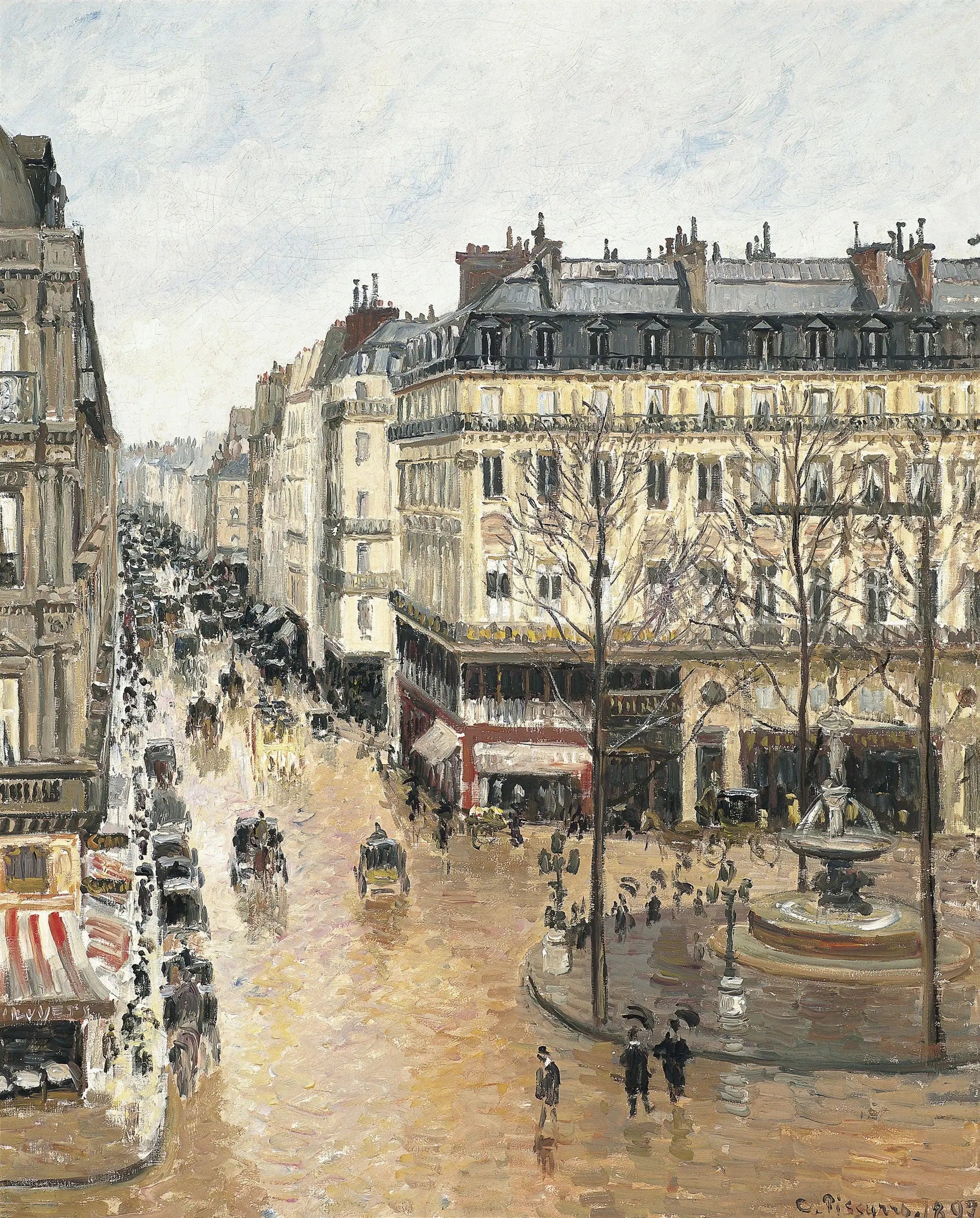 Rue Saint-Honoré, Après-midi, Effet de Pluie - Camille Pissarro image 1 copie de tableau peinte à la main