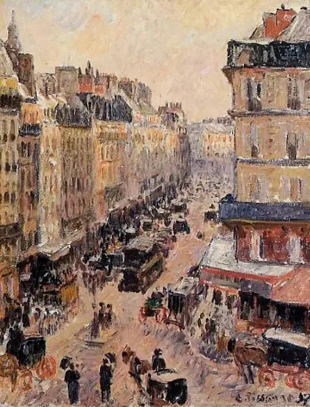 Rue Saint-Lazare, Effet du Soleil - Camille Pissarro image 1 reproduction artisanale de tableau