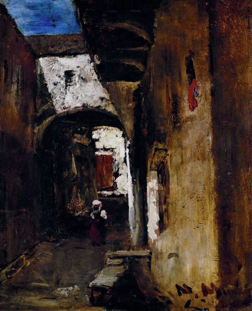 Rue Sombre - Mihály Munkácsy image 1 reproduction artisanale de tableau