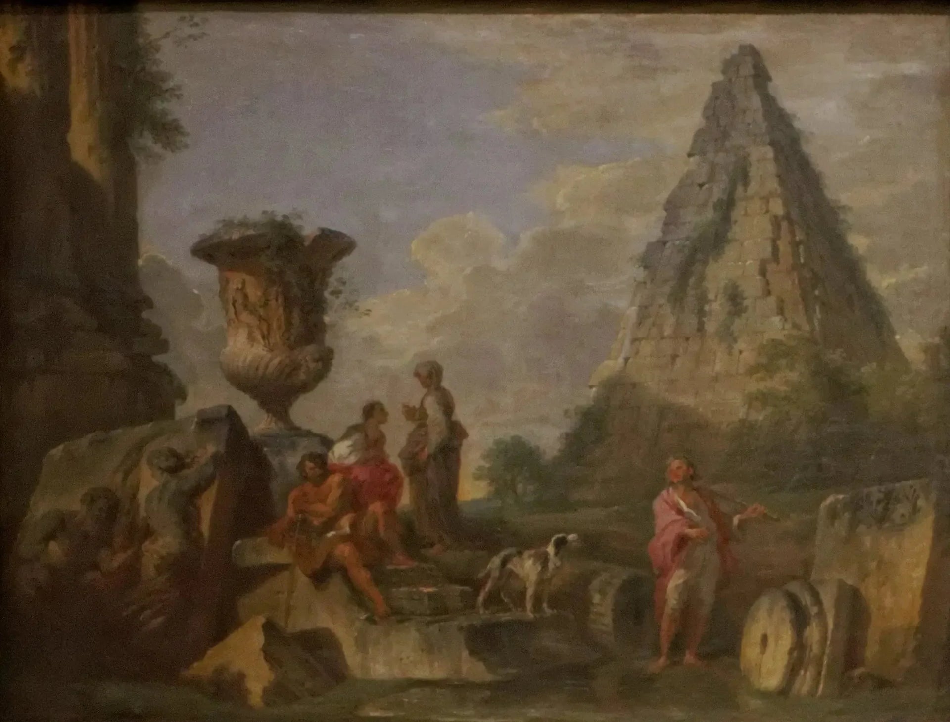 ruines antiques avec la pyramide de Caïus Cestius - Giovanni Paolo Panini image 1 copie de tableau peinte à la main