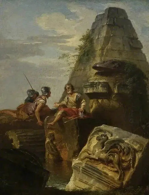 Ruines avec figures - Giovanni Paolo Panini image 1 copie de tableau peinte à la main