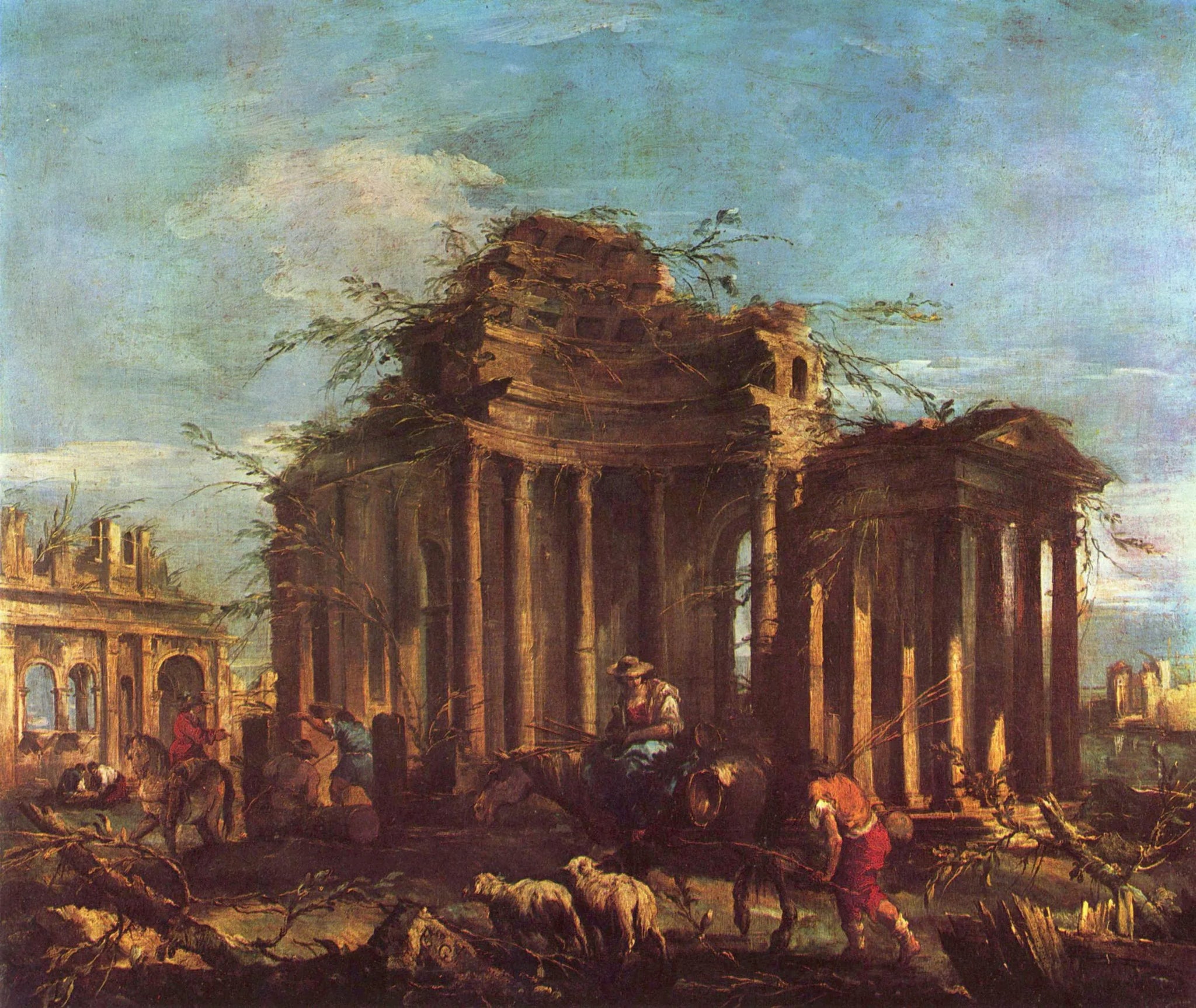 Ruines avec staffage - Francesco Guardi image 1 reproduction de peinture à l’huile