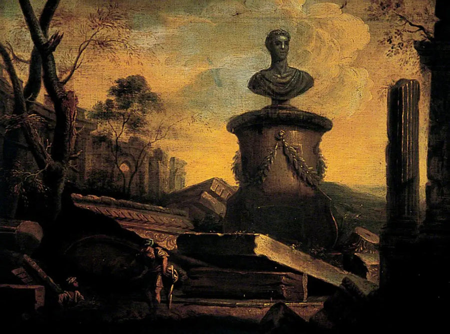 Ruines avec un buste - Giovanni Paolo Panini