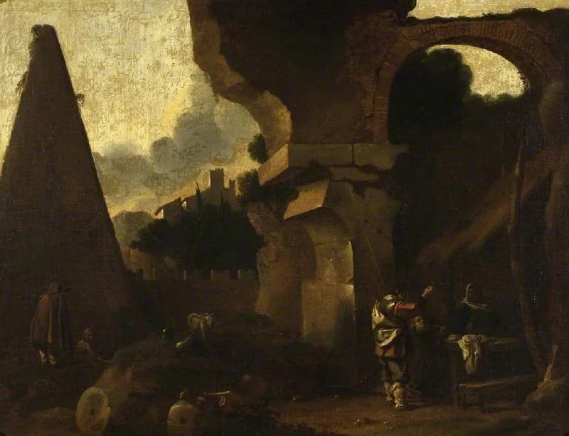 Ruines classiques avec des figures - Sébastien Bourdon image 1 reproduction d’œuvre d’art à l’huile