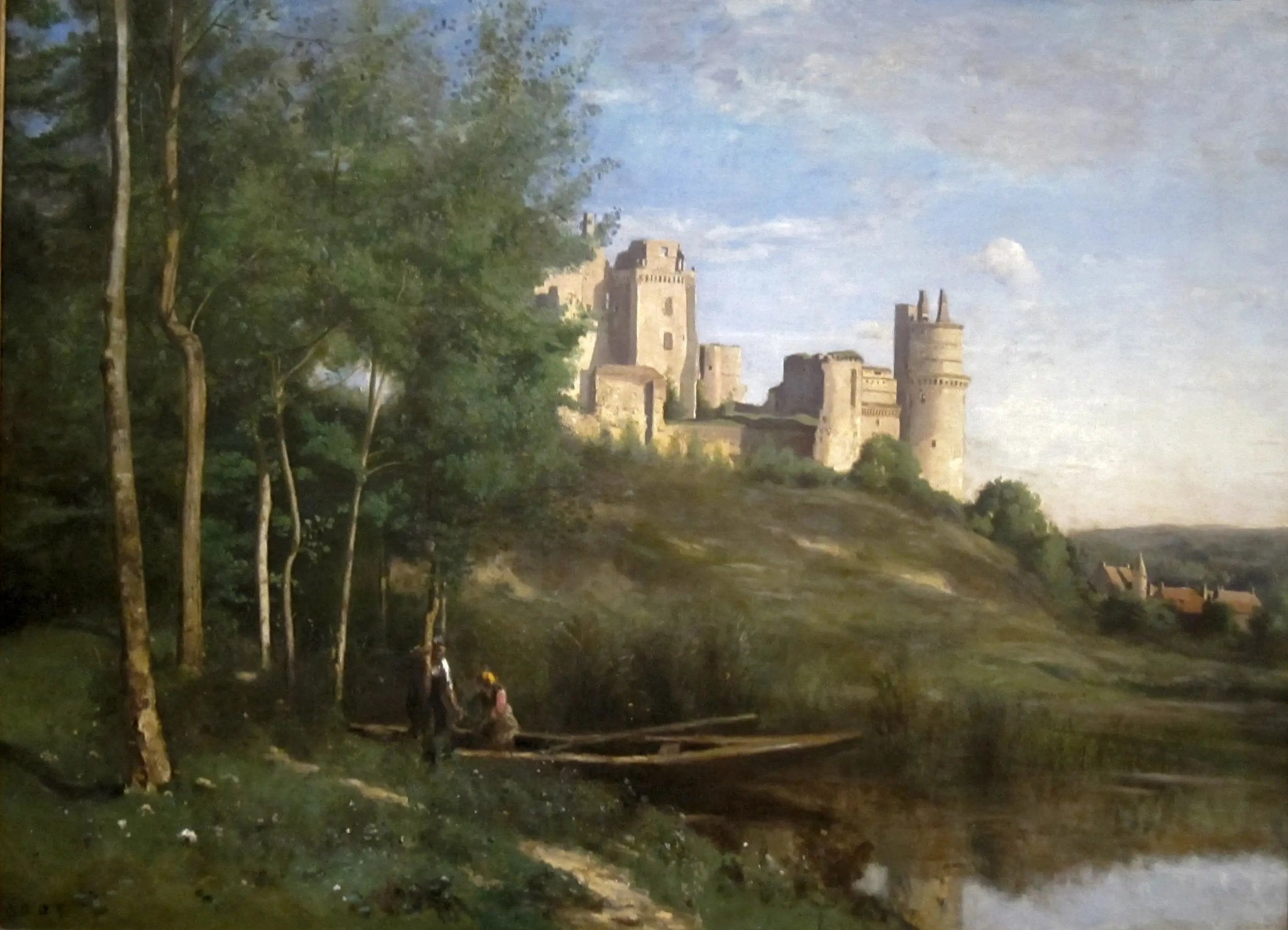 ruines du Château de Pierrefonds - Jean-Baptiste Camille Corot image 1 tableau peint à l’huile sur toile
