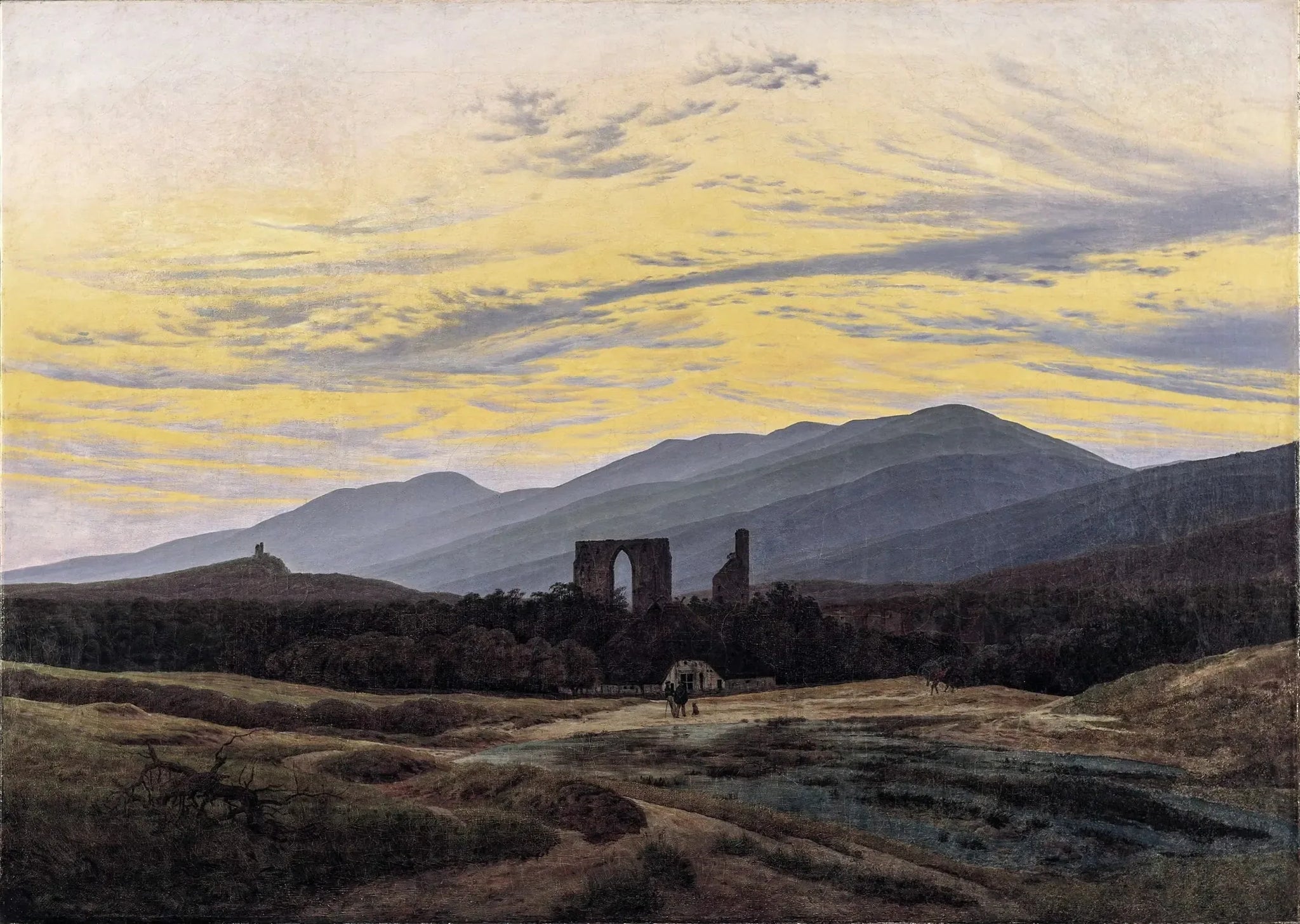 ruines du monastère d'Eldena dans le massif des Géants - Caspar David Friedrich image 1 copie de tableau peinte à la main