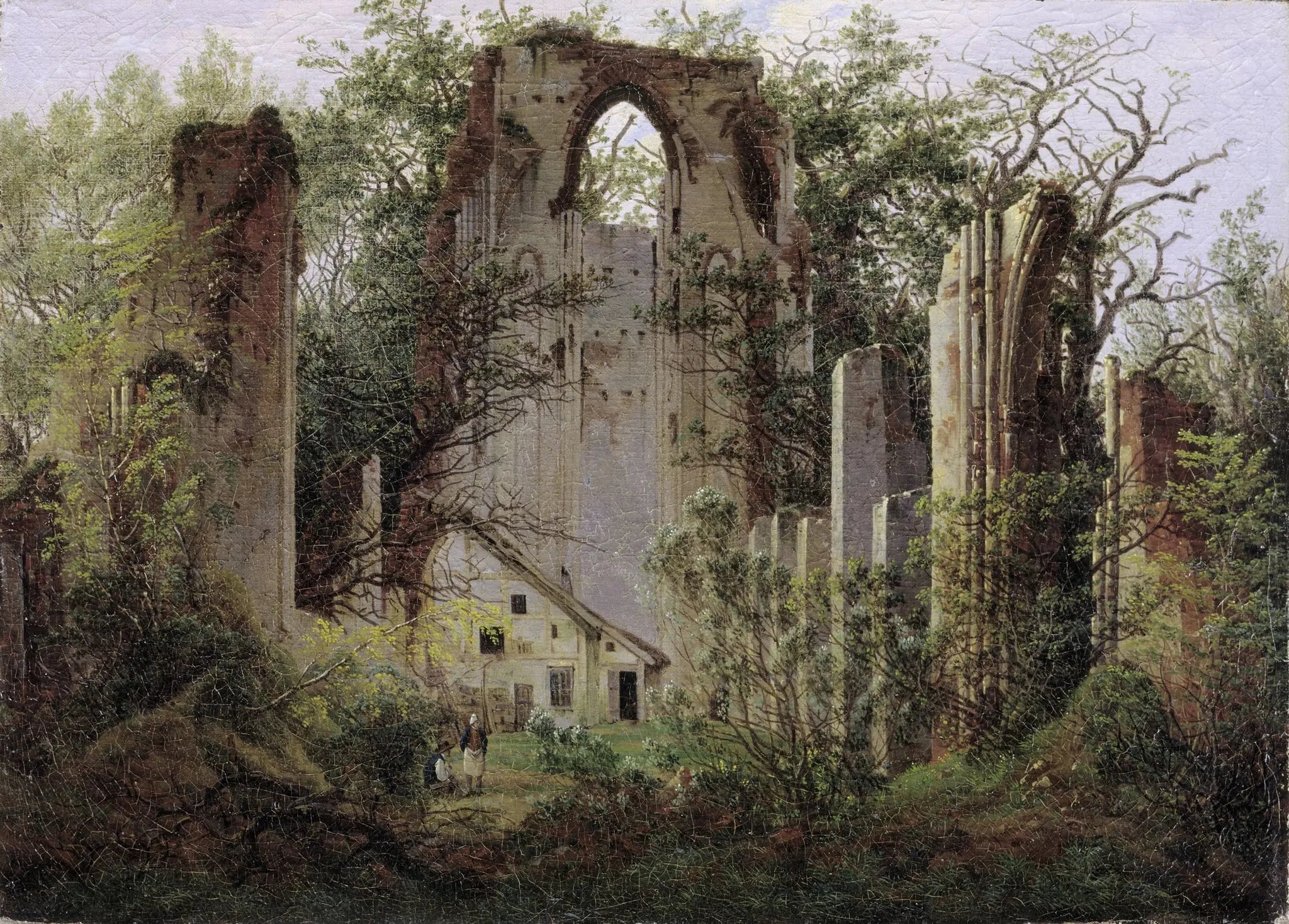 ruines du monastère d'Eldena, près de Greifswald - Caspar David Friedrich image 1 reproduction de peinture à l’huile