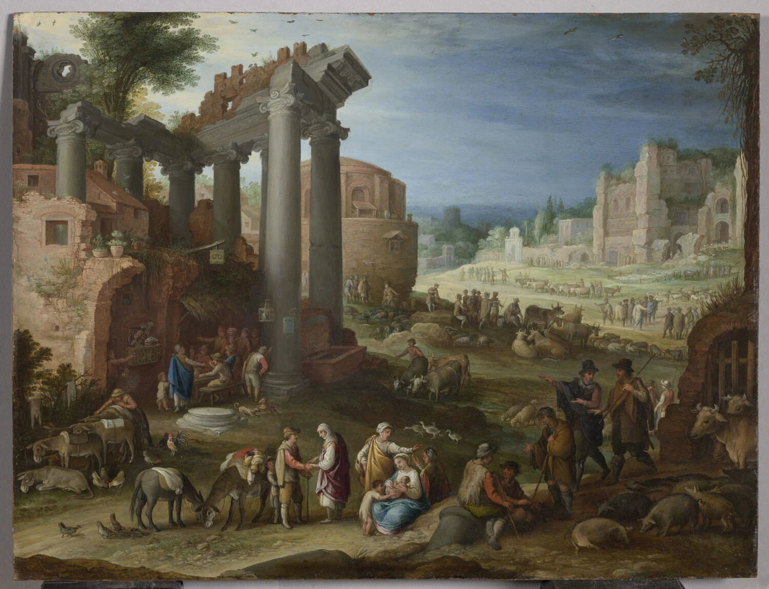Ruines et figures. Marché dans un site inspiré par le Campo Vaccino à Rome - Paul Bril