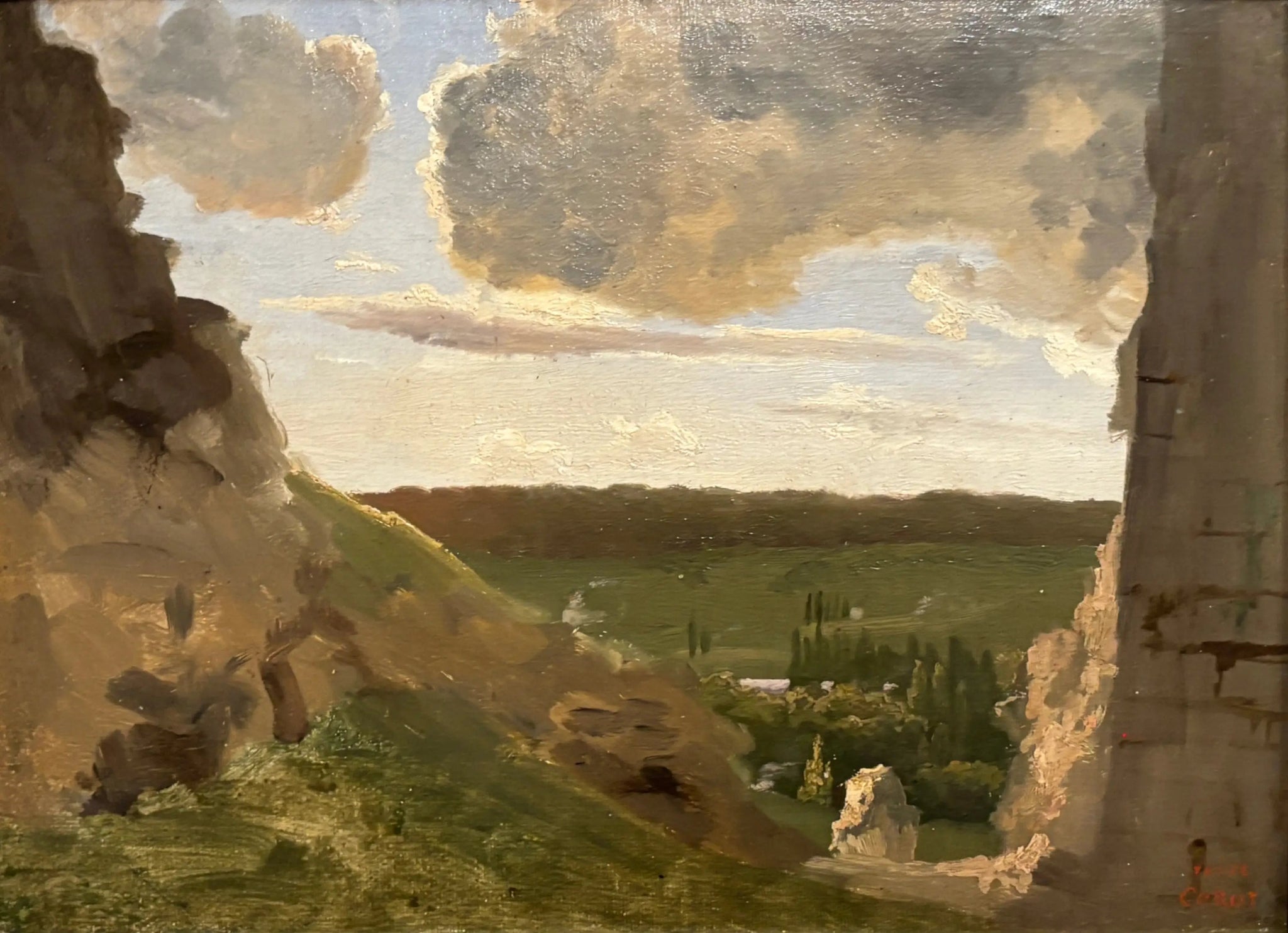 Ruines médiévales - Jean-Baptiste Camille Corot image 1 reproduction artisanale de tableau