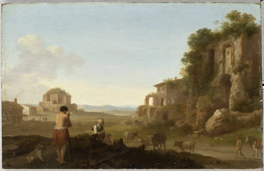 Ruines du Palais des empereurs et temple de Minerva Medica à Rome - Cornelis van Poelenburgh