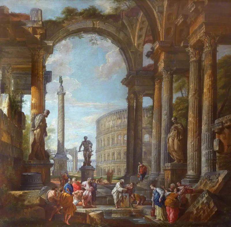 Ruines romaines avec figures - Giovanni Paolo Panini