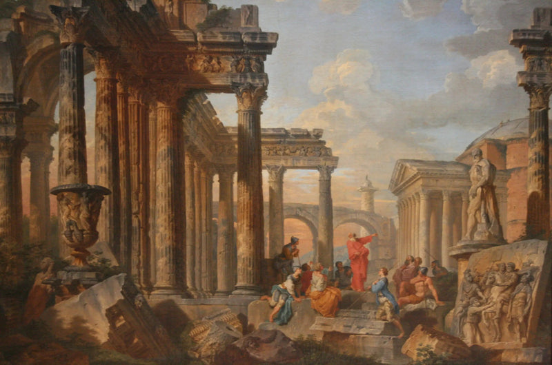 Ruines romaines avec un prédicateur - Giovanni Paolo Panini