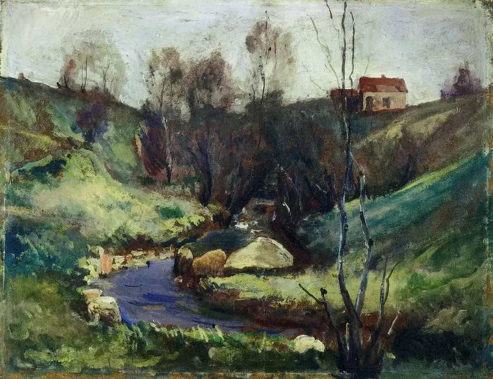 Ruisseau au printemps - Edvard Munch image 1 copie de tableau peinte à la main