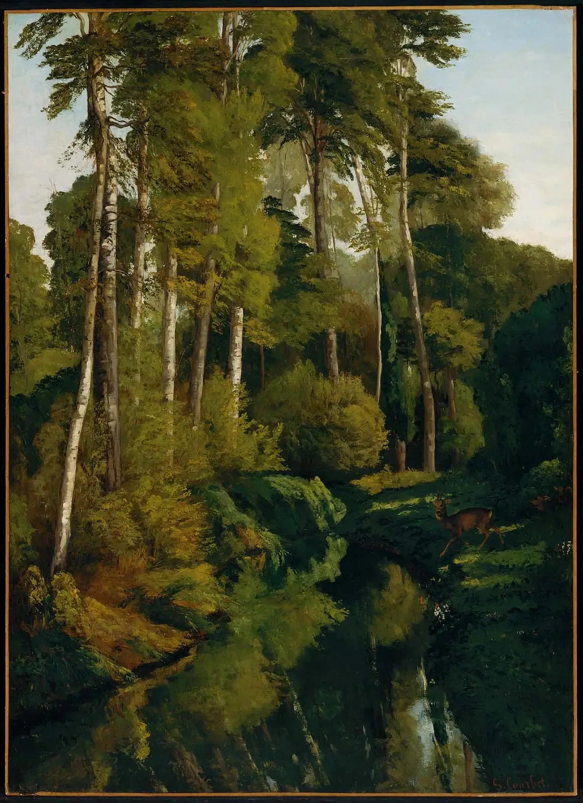 Ruisseau dans la forêt - Gustave Courbet image 1 tableau peint à l’huile sur toile