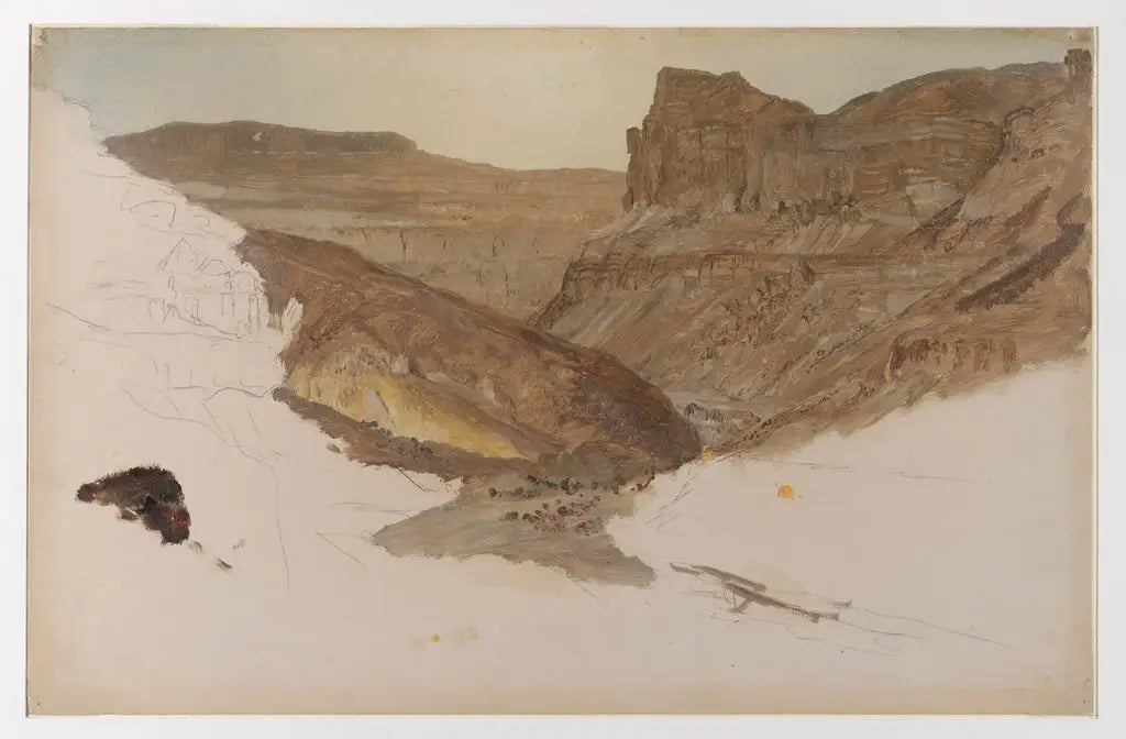 Ruisseau de montagne, vallée du Yémen, Palestine - Frederic Edwin Church image 1 copie de tableau peinte à la main