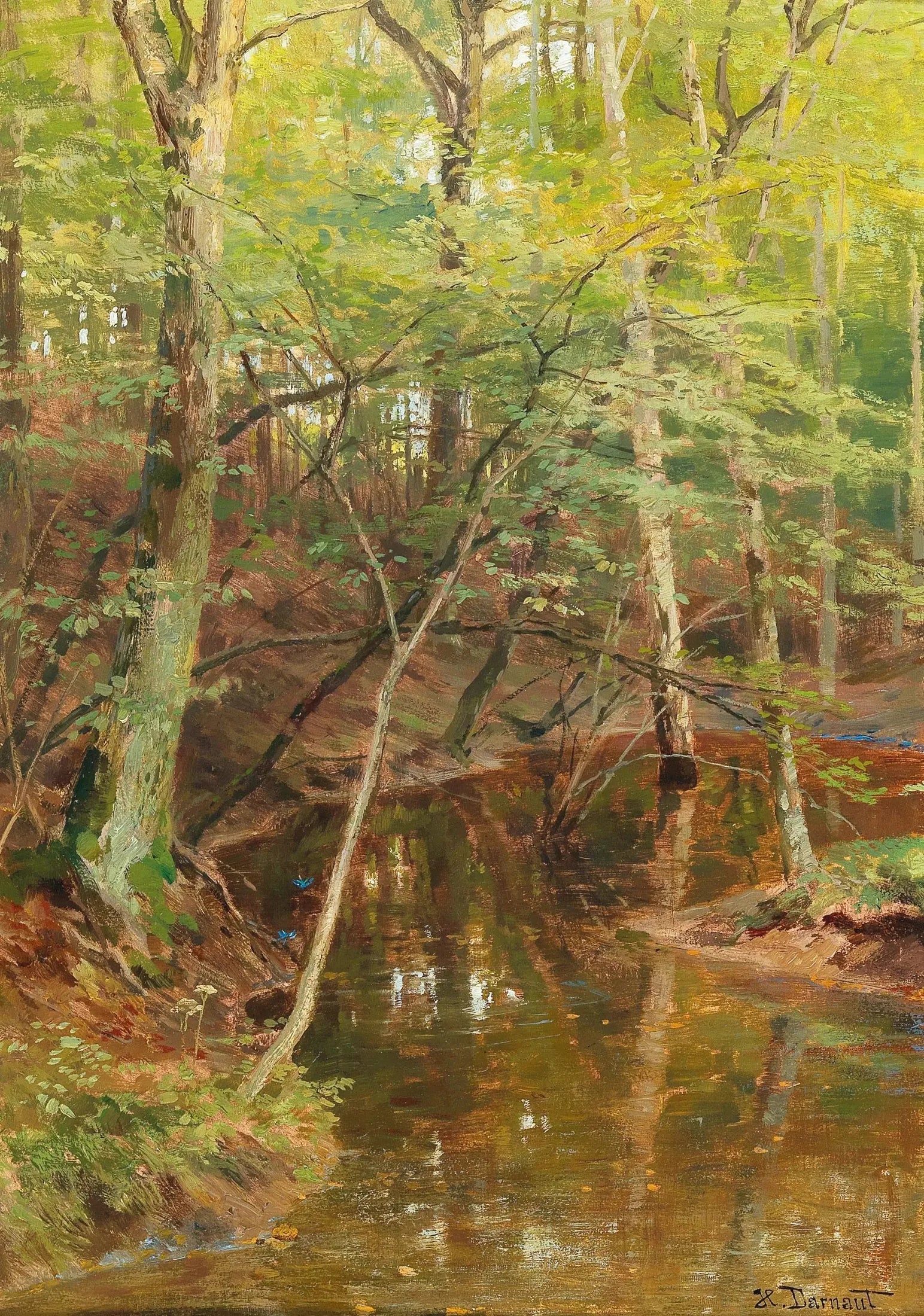 Ruisseau Woodland - Hugo Darnaut image 1 copie de tableau peinte à la main