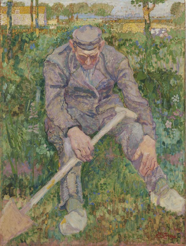 Rustende boer met spade - Jan Toorop