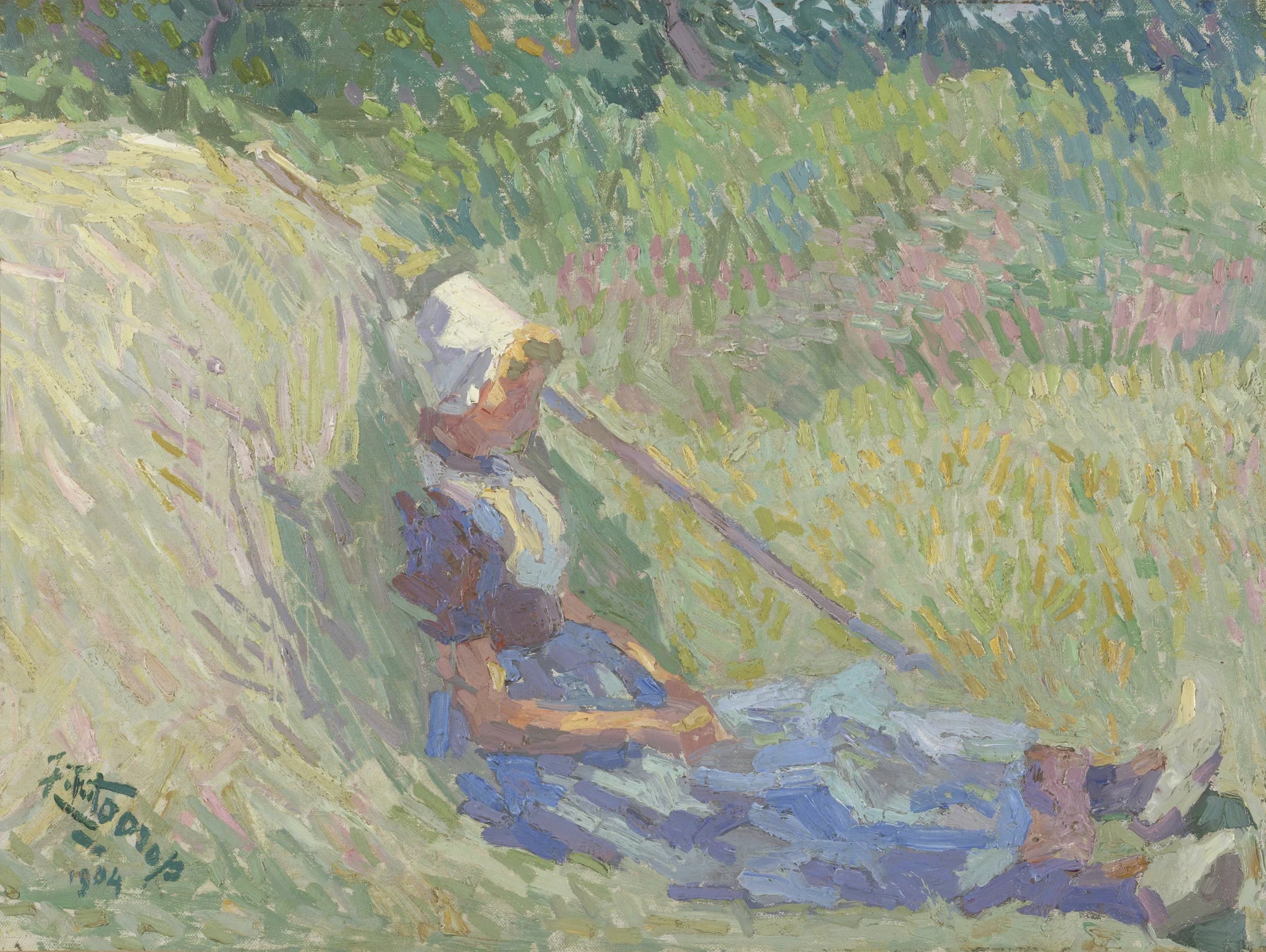 Rustende boerin - Jan Toorop image 1 copie peinte à la main à l’huile