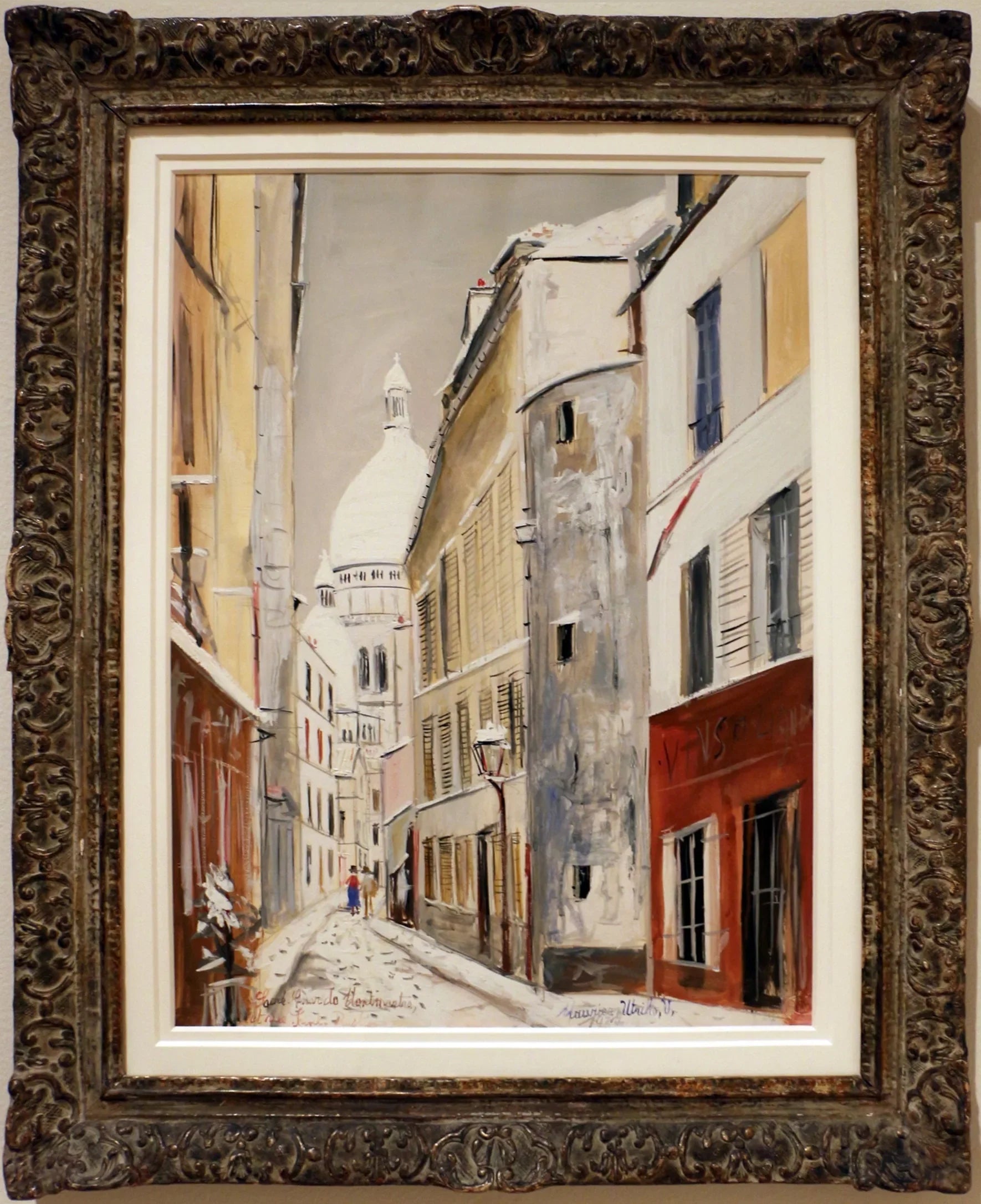 Sacré-Cœur de Montmartre et la rue Saint-Rustique - Maurice Utrillo image 1 copie peinte à la main à l’huile