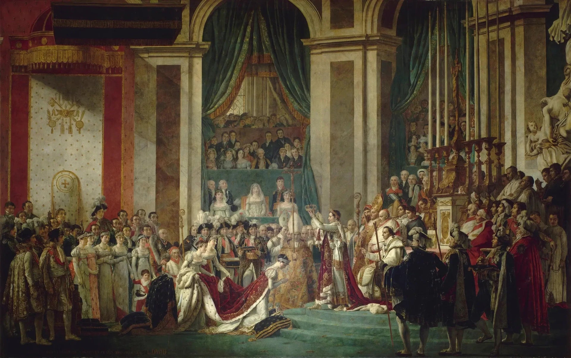Sacre de l'empereur Napoléon Ier et couronnement de l'impératrice Joséphine - Jacques-Louis David image 1 reproduction d’œuvre d’art à l’huile