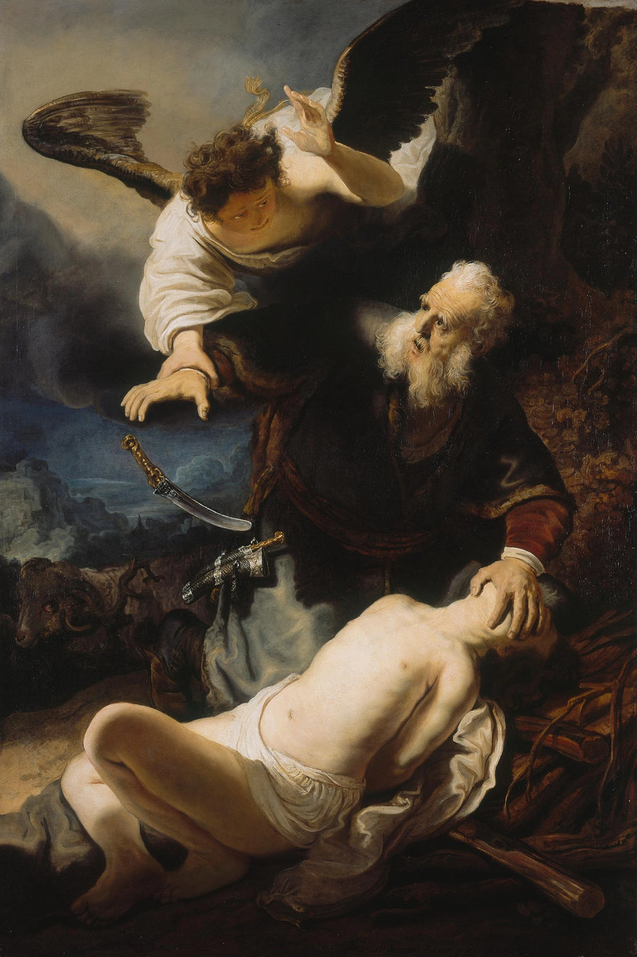 Le Sacrifice d’Isaac – Rembrandt et atelier, 1636