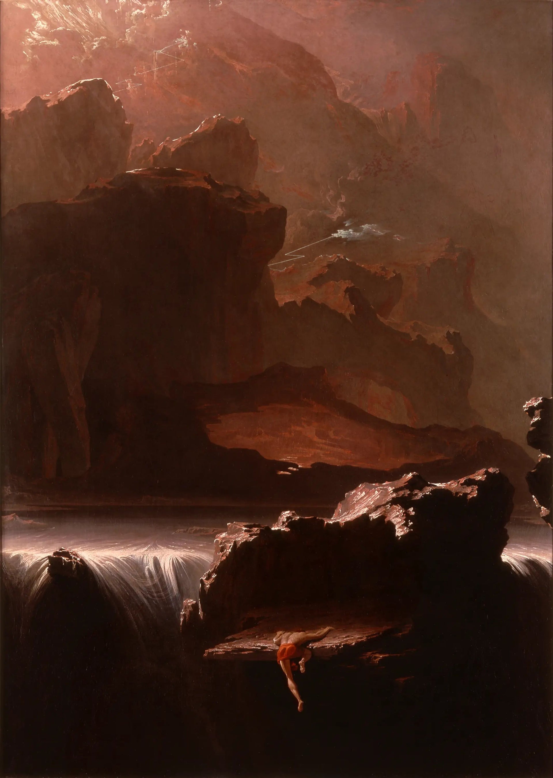 Sadak à la recherche des eaux de l'oubli - John Martin image 1 copie peinte à la main à l’huile
