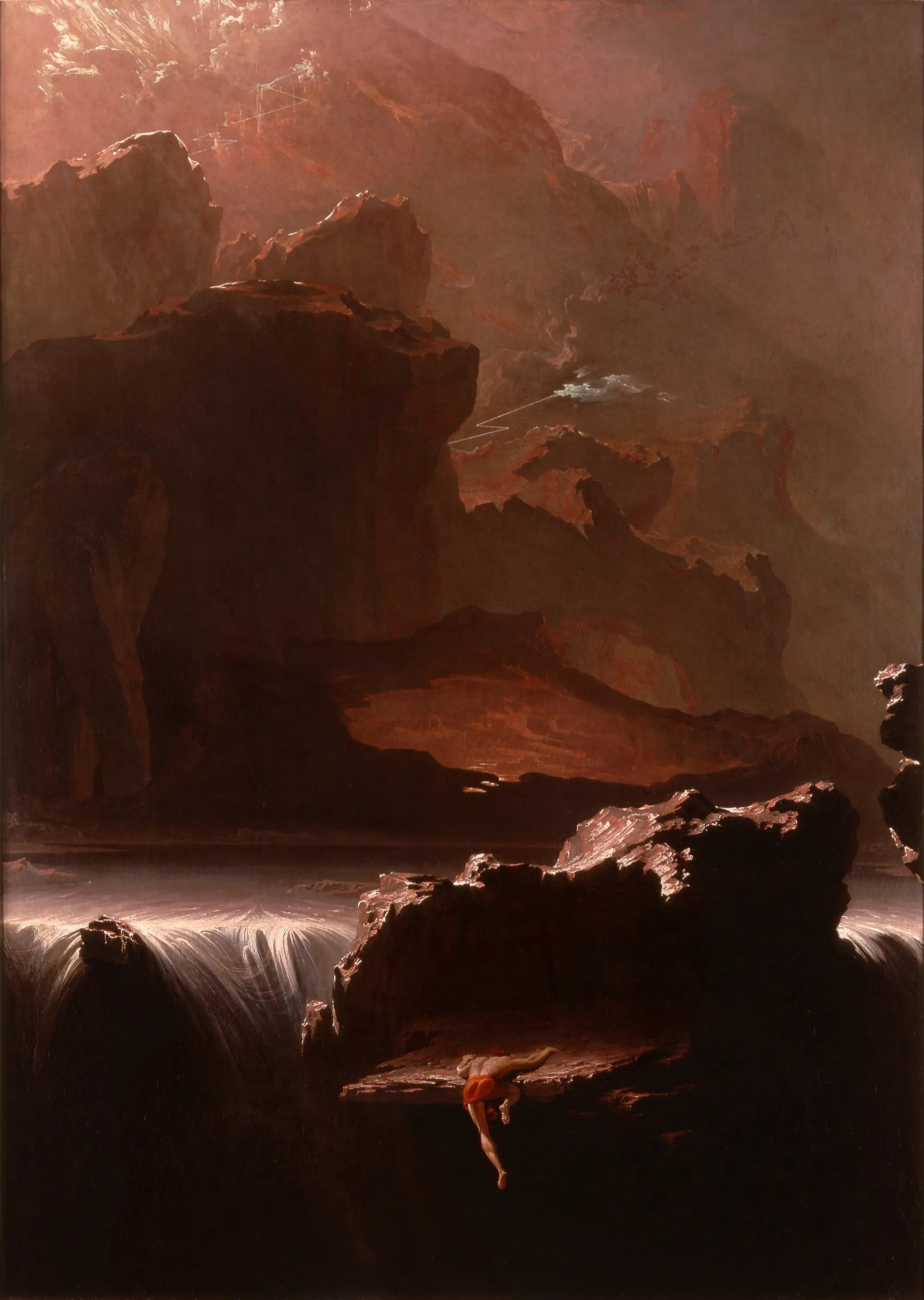 Sadak à la recherche des eaux de l'oubli - John Martin image 1 copie peinte à la main à l’huile