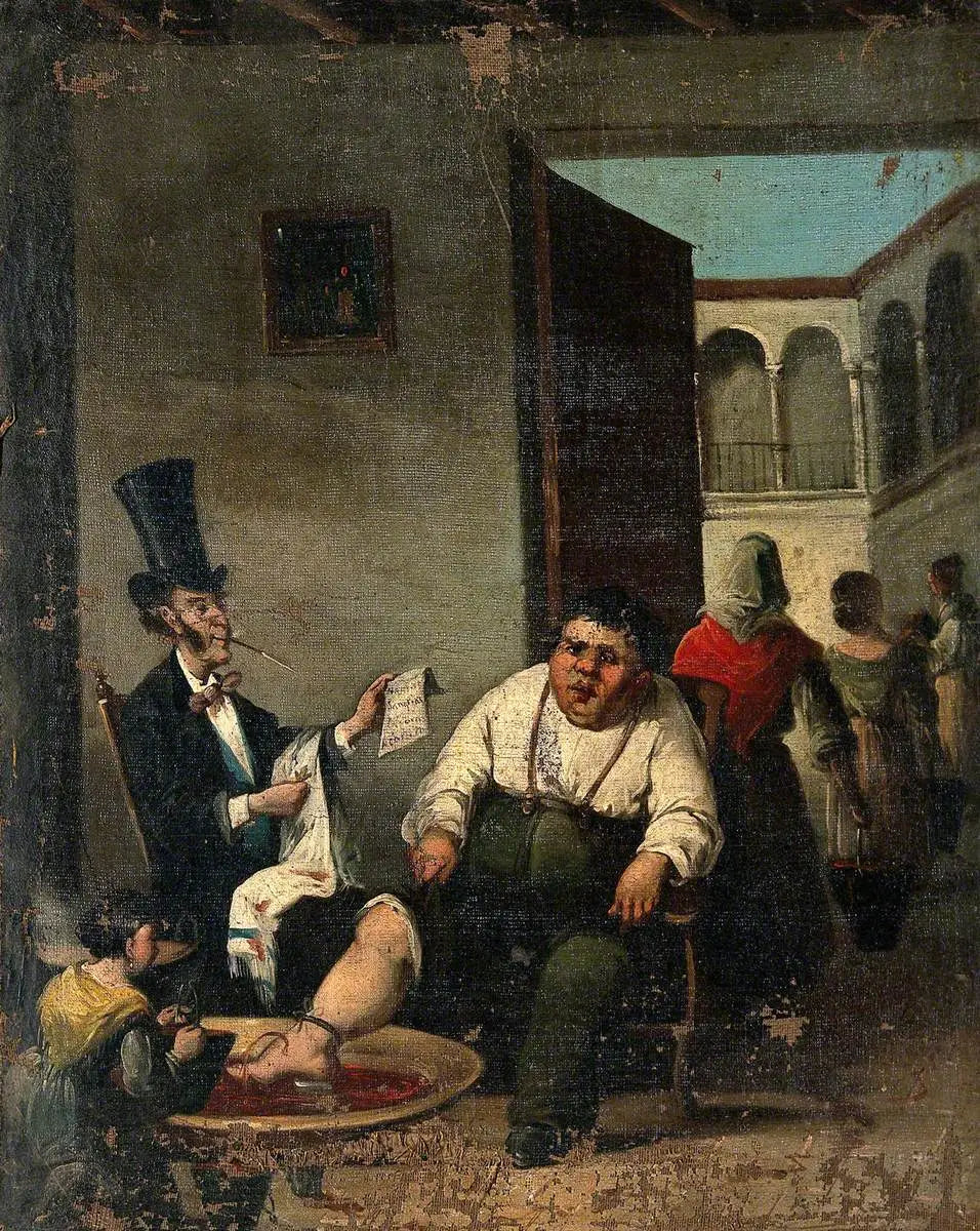 Saignée du pied - Honoré Daumier image 1 copie peinte à la main à l’huile