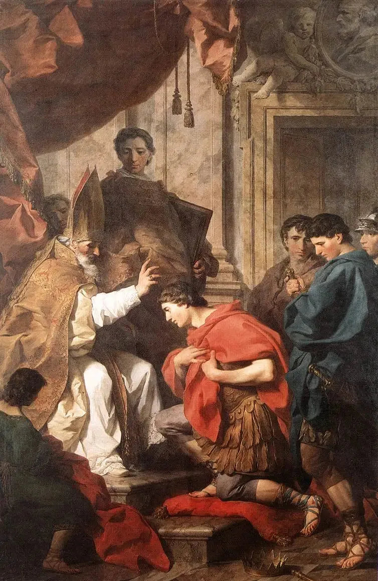 Saint Ambroise absout Théodose - Pierre Subleyras image 1 reproduction d’œuvre d’art à l’huile