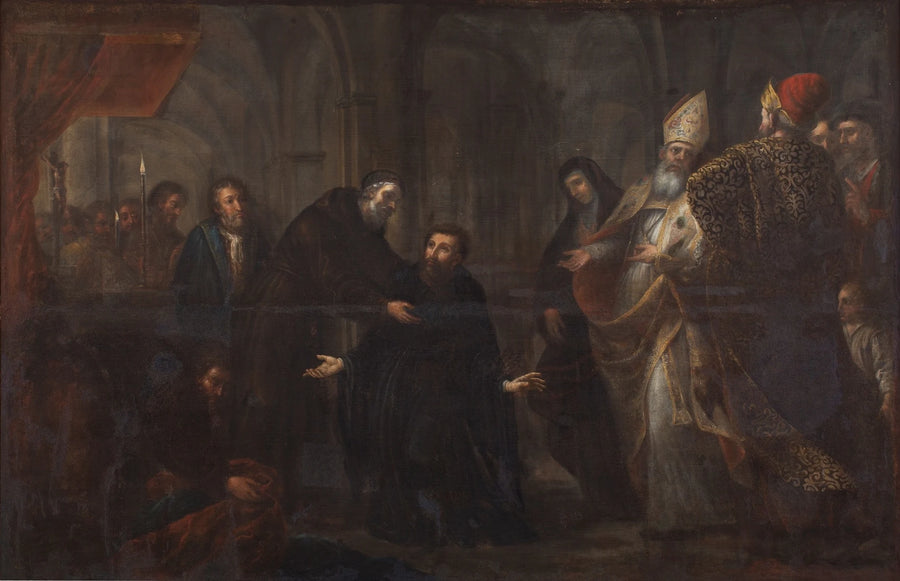 Saint Ambroise imposant l'habit à saint Augustin - José García Hidalgo