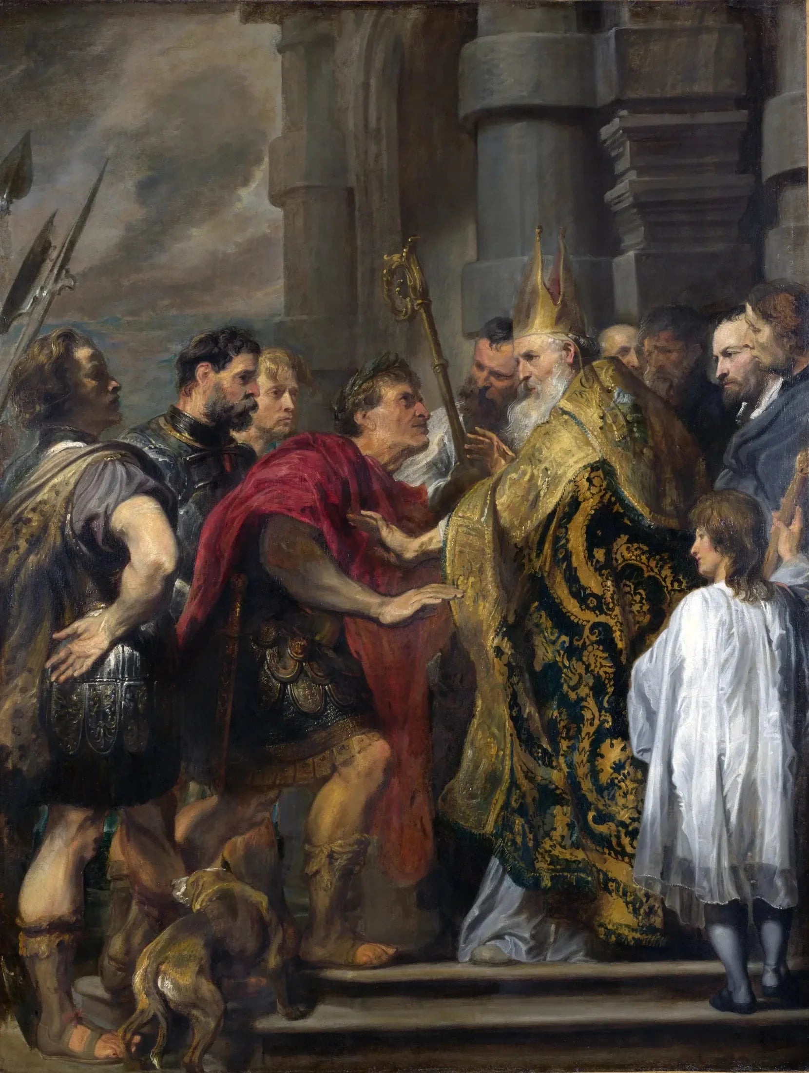 saint Ambroise refusant à Théodose l'entrée de son église - Antoine van Dyck image 1 reproduction réalisée par Alpha Reproduction