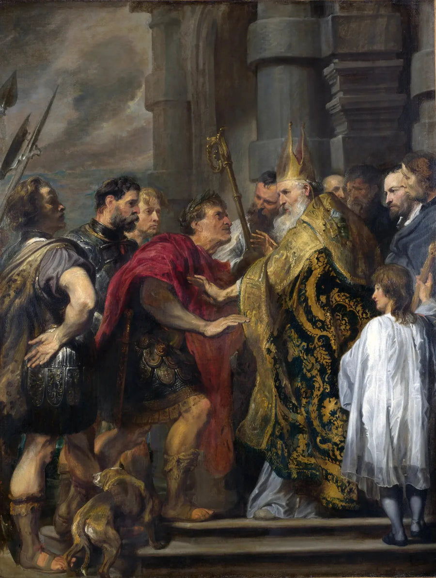 saint Ambroise refusant à Théodose l'entrée de son église - Antoine van Dyck