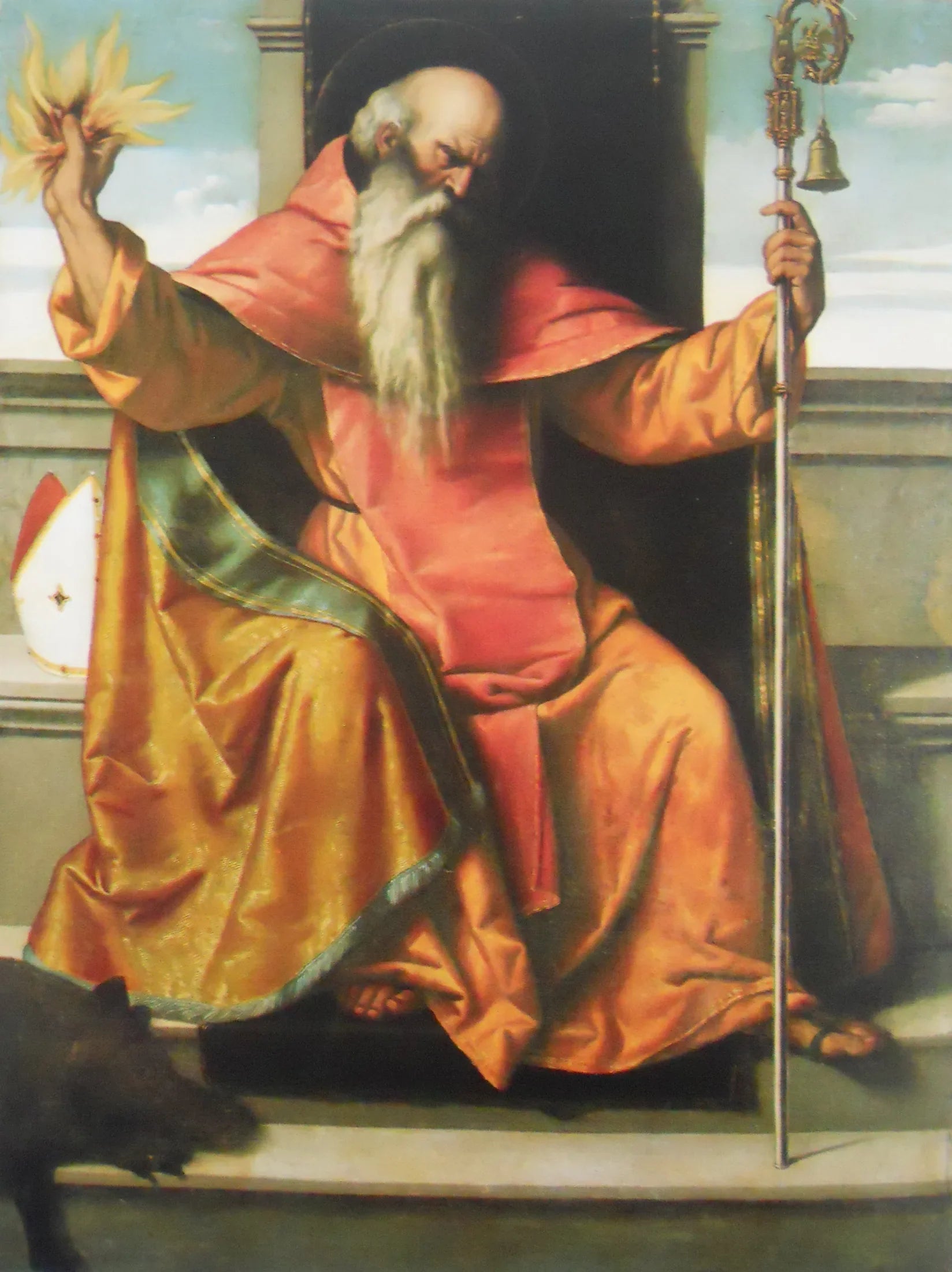 Saint Antoine Abbé - Alessandro Bonvicino image 1 tableau peint à l’huile sur toile