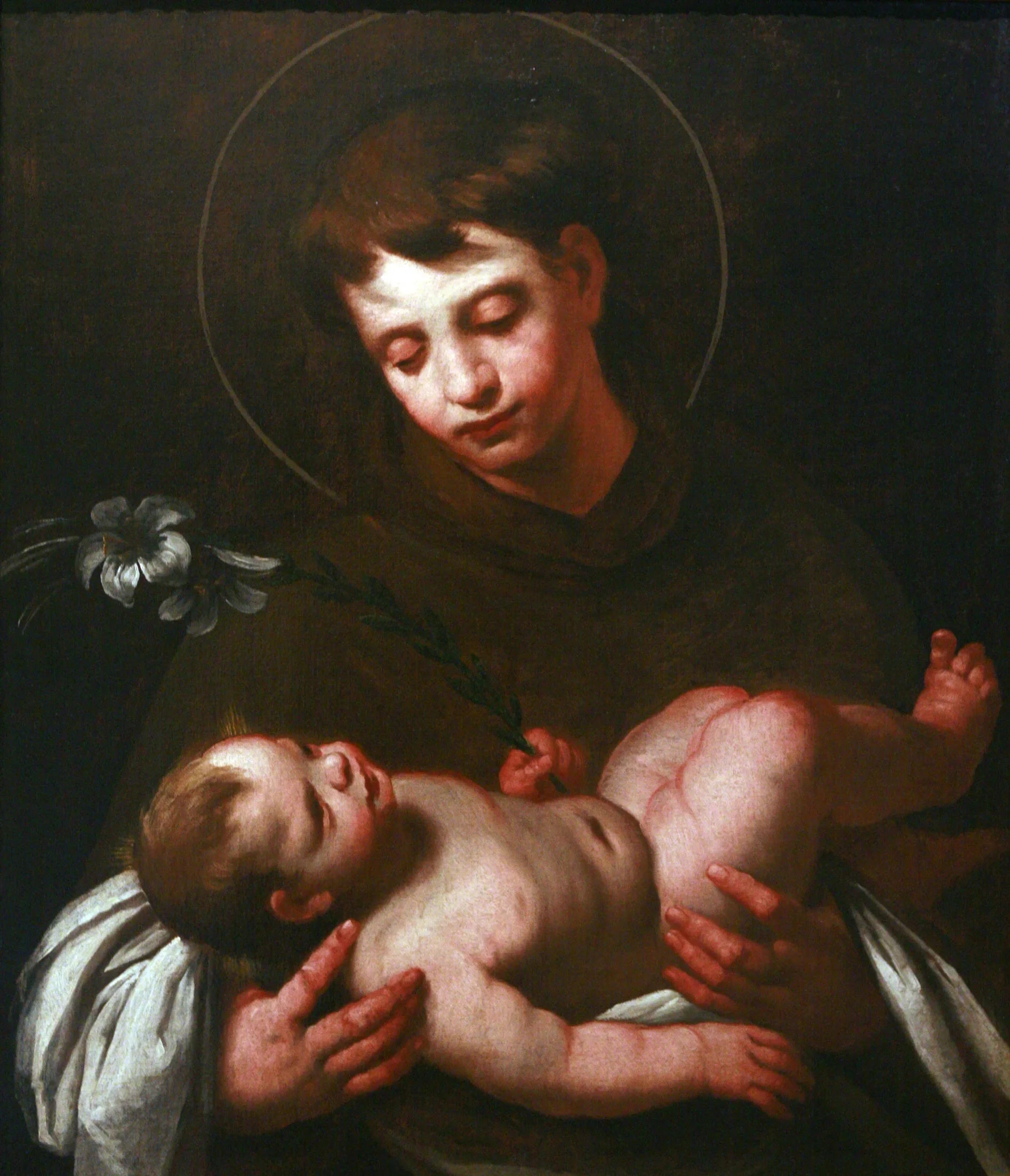 Saint Antoine de Padoue locataire l'Enfant Jésus - Bernardo Strozzi image 1 tableau peint à l’huile sur toile