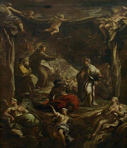 Saint Antoine de Padoue réprimandant le tyran Ezzelino - Luca Giordano