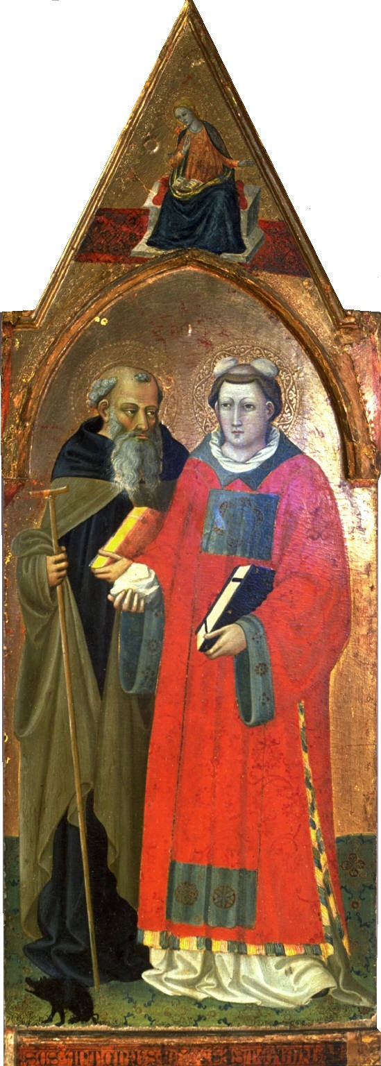 Saint-Antoine et Saint-Étienne - Bicci di Lorenzo image 1 reproduction artisanale de tableau