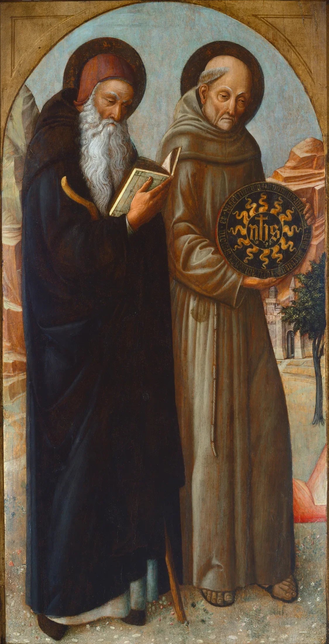 Saint Antoine l'abbé et Saint Bernardin de Sienne - Iacopo Bellini image 1 reproduction réalisée par Alpha Reproduction