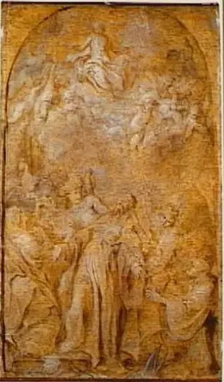 Saint Augustin contemplant la Trinité - Antoine van Dyck image 1 copie de tableau peinte à la main